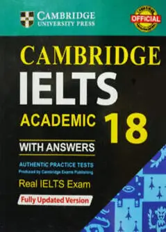 Cover of Cambridge IELTS Academic 18 with answers